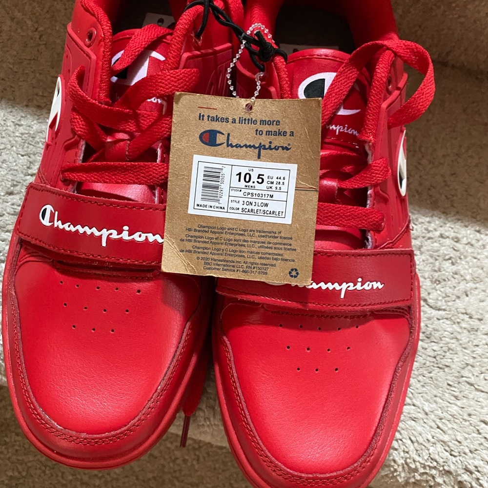 Red champion men 10.5 shoes